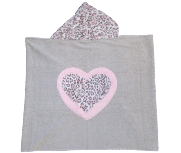 pink leopard hooded towel