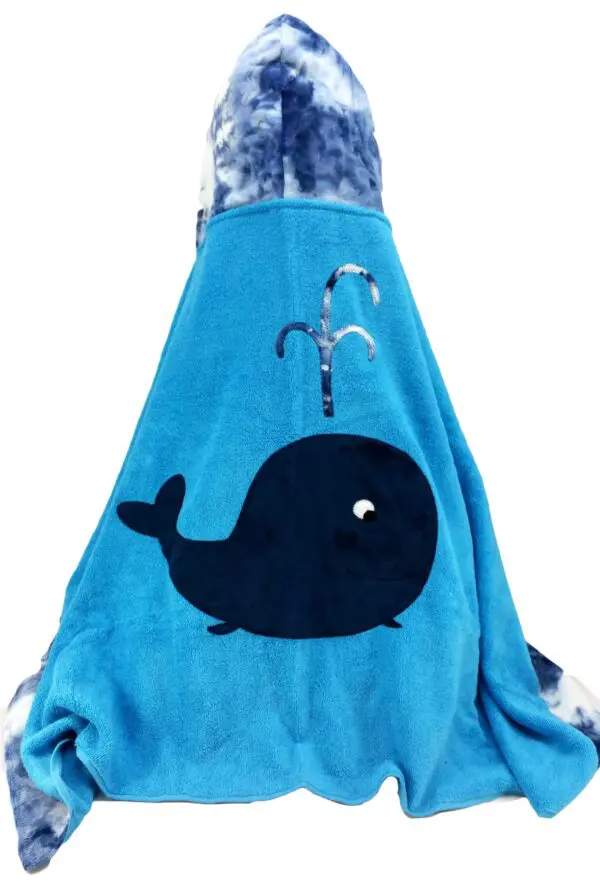 whale hooded towel