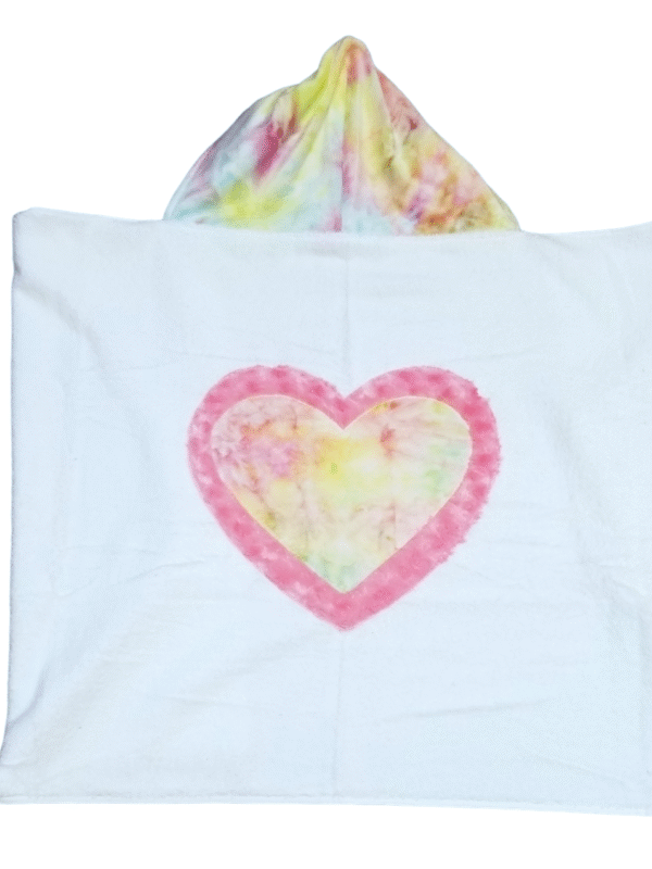 pastel heart hooded towel